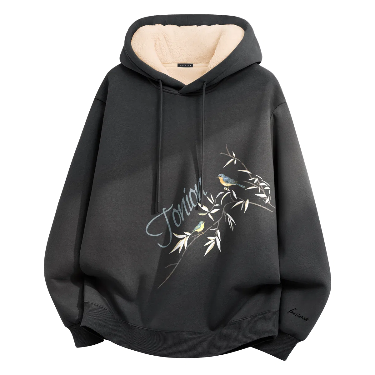 Детский худи с капюшоном на флисе Tonlion, Цвет: Dense sherpa dark gray