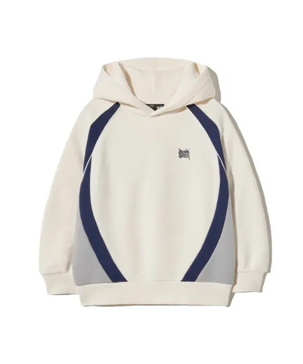 Детская худи с цветными блоками, Kids color block hoodie, Brownbreath Kids, слоновая кость — фото 2