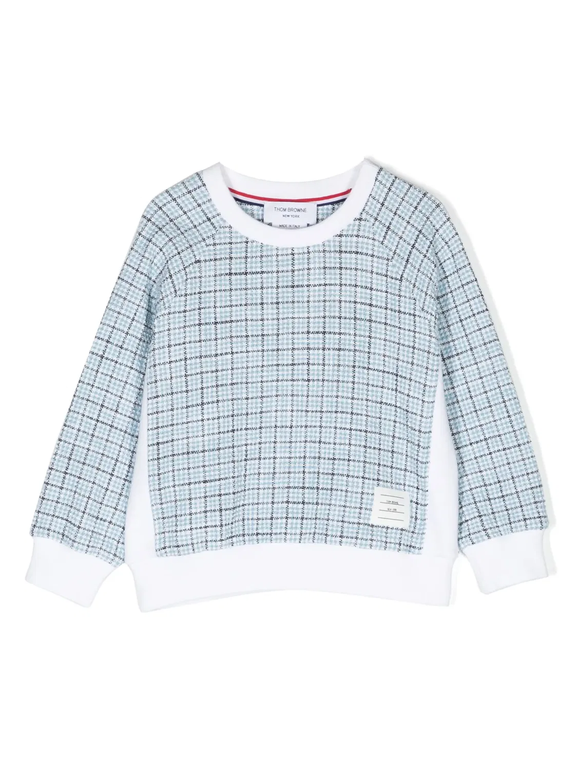 Твидовый свитшот в клетку Thom Browne, синий