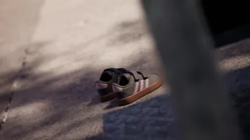 Детские кроссовки на липучках VL Court 3.0 Adidas Sportswear, Earth Strata/Semi Frozen Turbo/Amber Gum — фото 2
