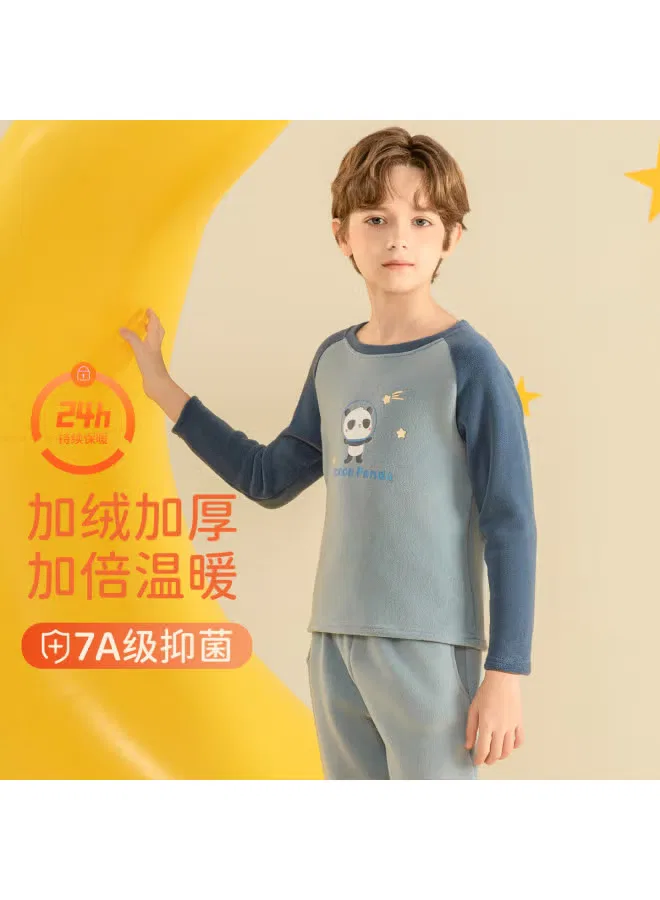 Комплект термобелья для мальчиков с круглым вырезом Little Panda Homewear Fenton, синий — фото 3
