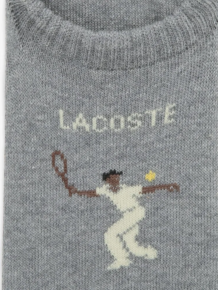 Носки женские LACOSTE Tennis Graphic, с принтом, серые — фото 2