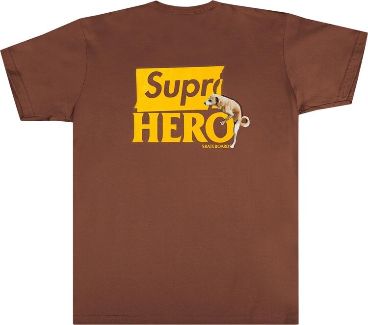 Футболка Supreme x ANTIHERO Dog Tee 'Brown', коричневый — фото 3