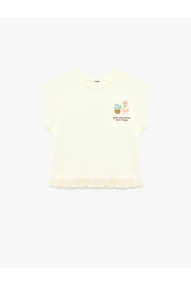 Детская хлопковое футболка без рукавов Koton, Beige
