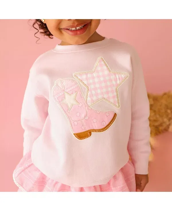 Детская толстовка с патчем для девочек Cowgirl Patch Sweet Wink, Ballet Pink — фото 3