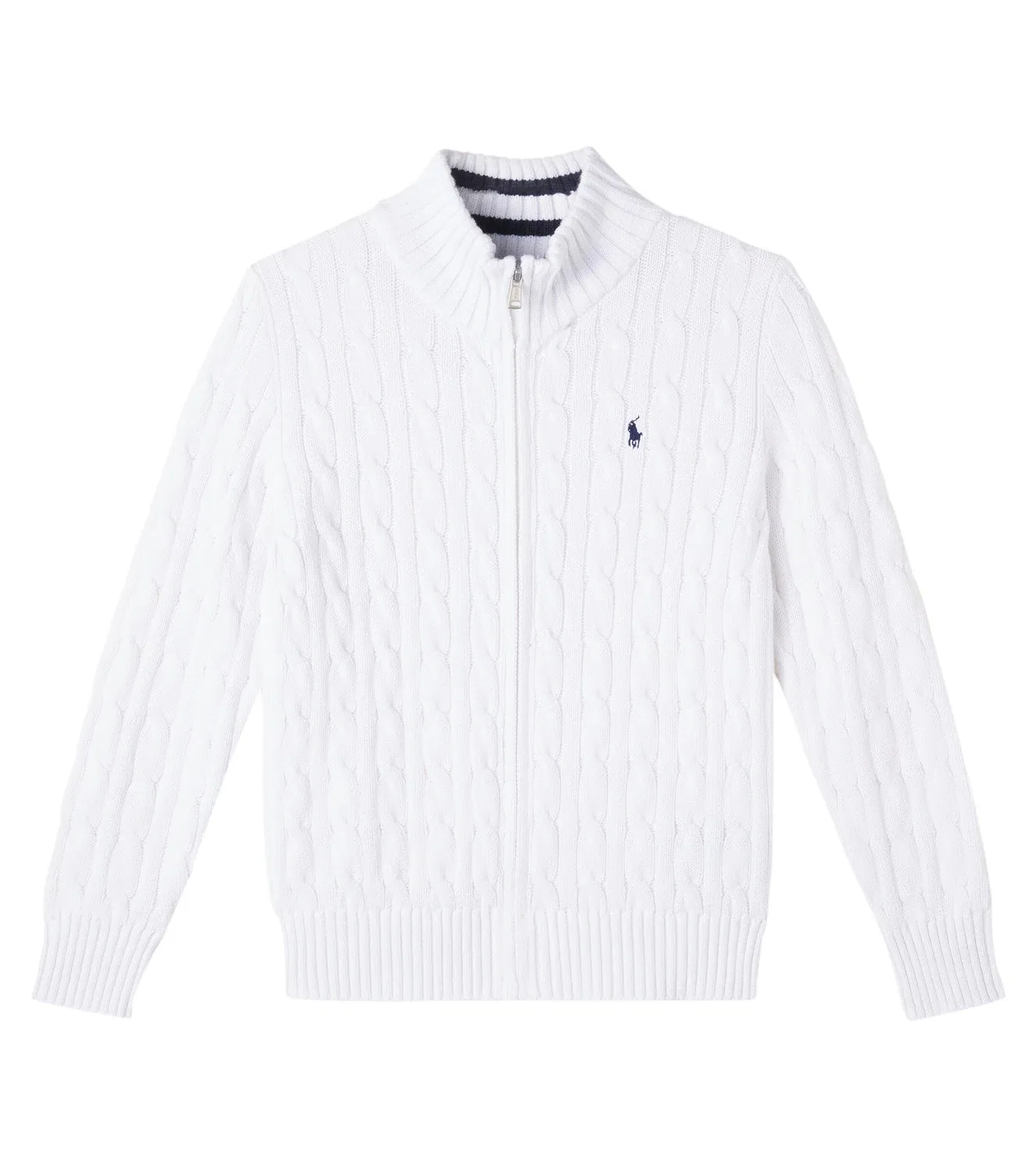 Джемпер хлопковый на молнии Polo Ralph Lauren Kids, белый