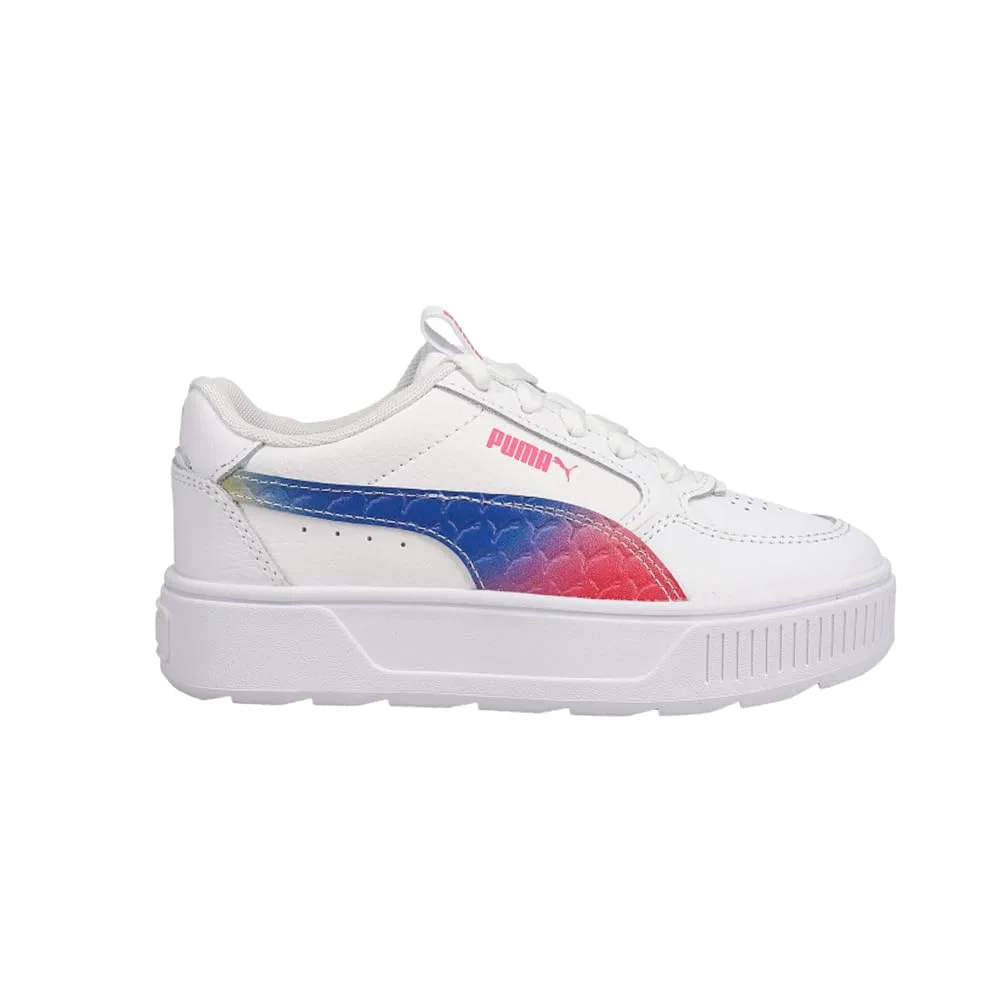 Детские кроссовки для мальчиков с платформой Puma Karmen Rebelle Puma White Beetroot Purple Dandelion Blue Dazzling