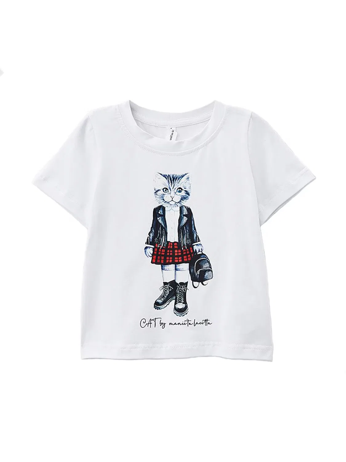 Футболка Cat e Lolette Rocker Cat белого цвета