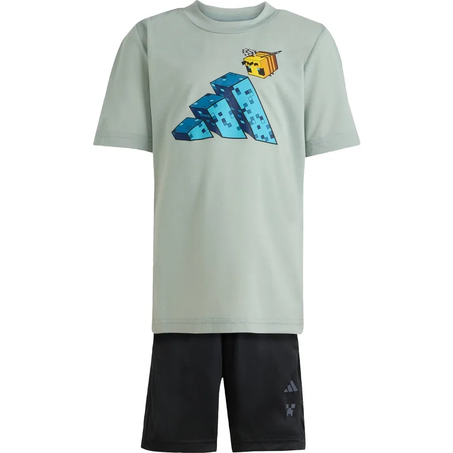 Комплект спортивной одежды с принтом Minecraft Training Summer Set adidas, Светло-зеленый — фото 3