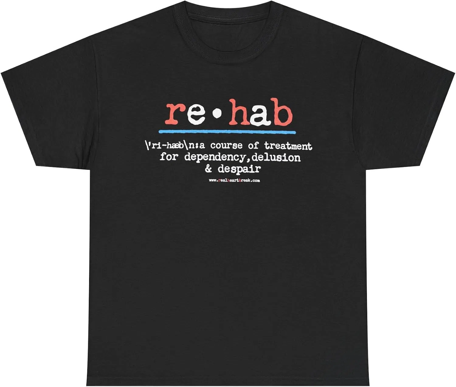Женская футболка с принтом Rehab Definition Tee, чёрный