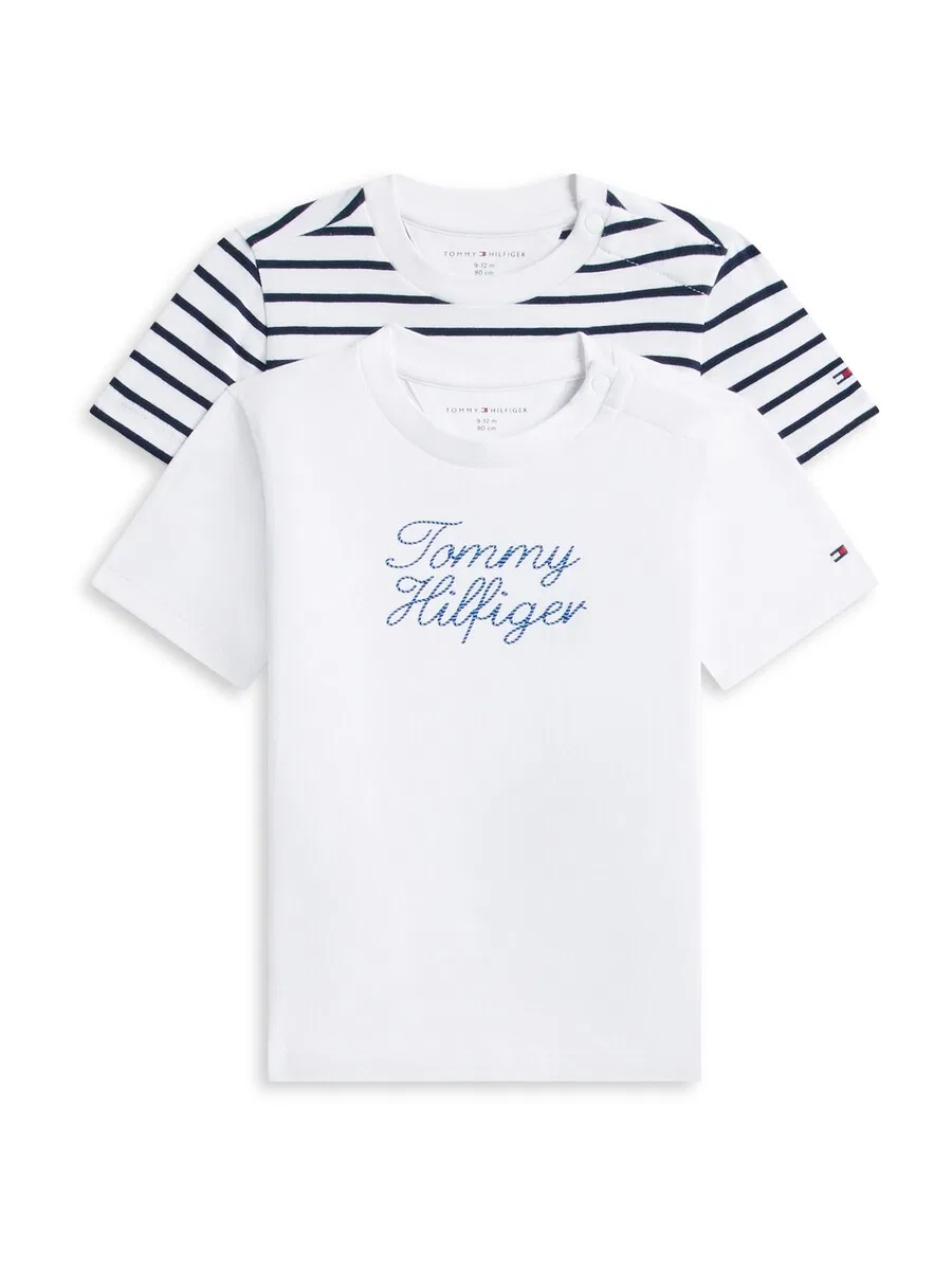 Футболка TOMMY HILFIGER 'Rope Logo T' белого цвета