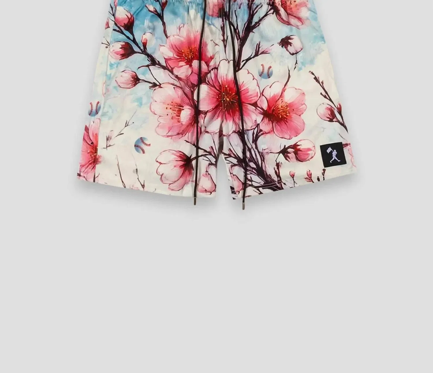 Детские шорты для девочек с принтом Diamond Lux Baseballism, Cherry Blossom