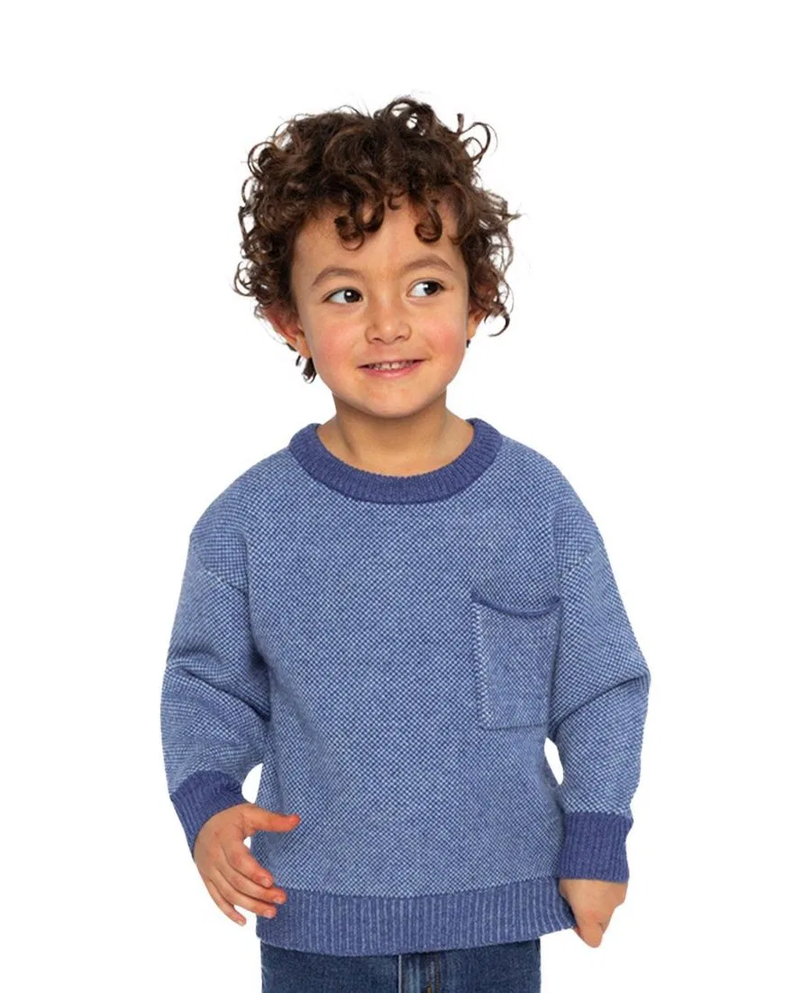 Свитер с текстурным ромбовидным узором Deux par Deux, Blue Knit — фото 2