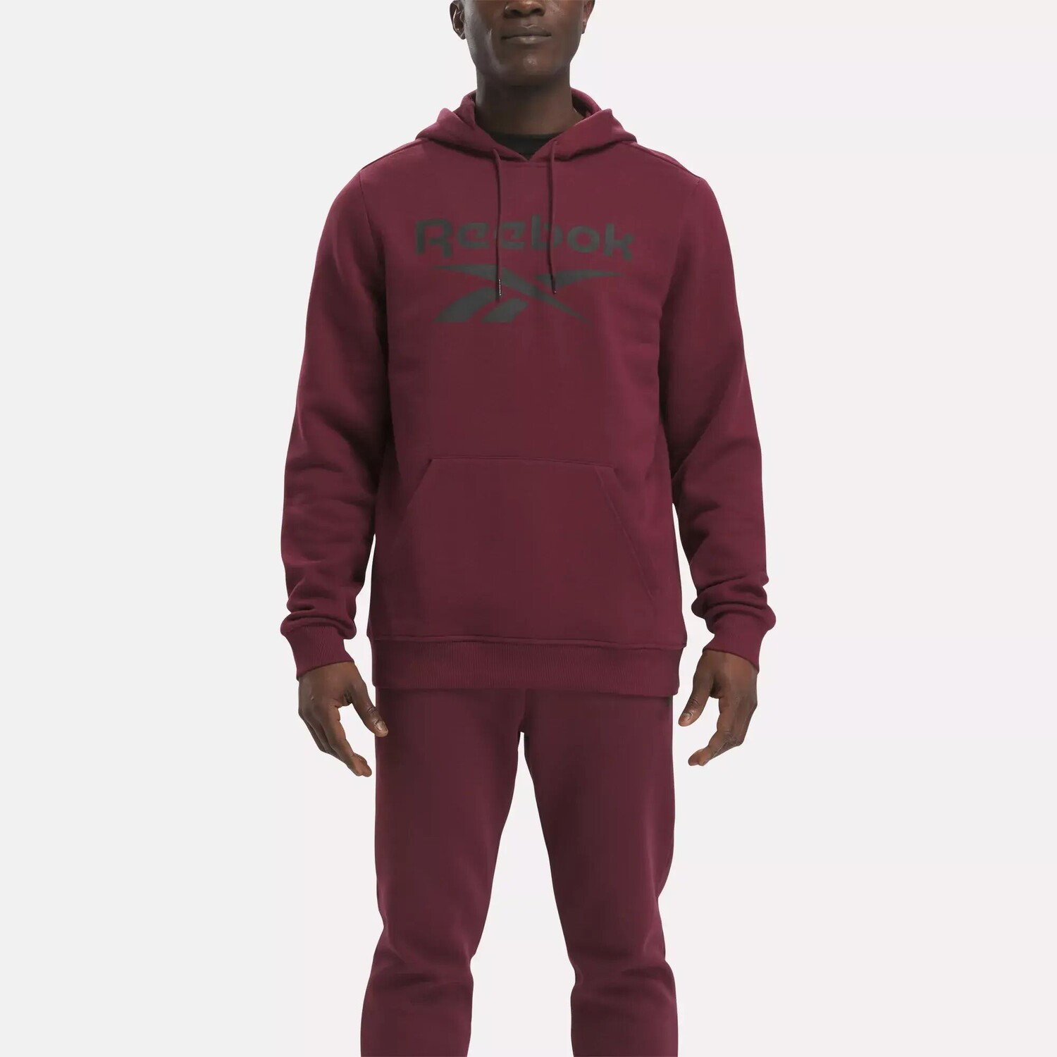 

Флисовый пуловер с логотипом Identity Reebok, бордовый