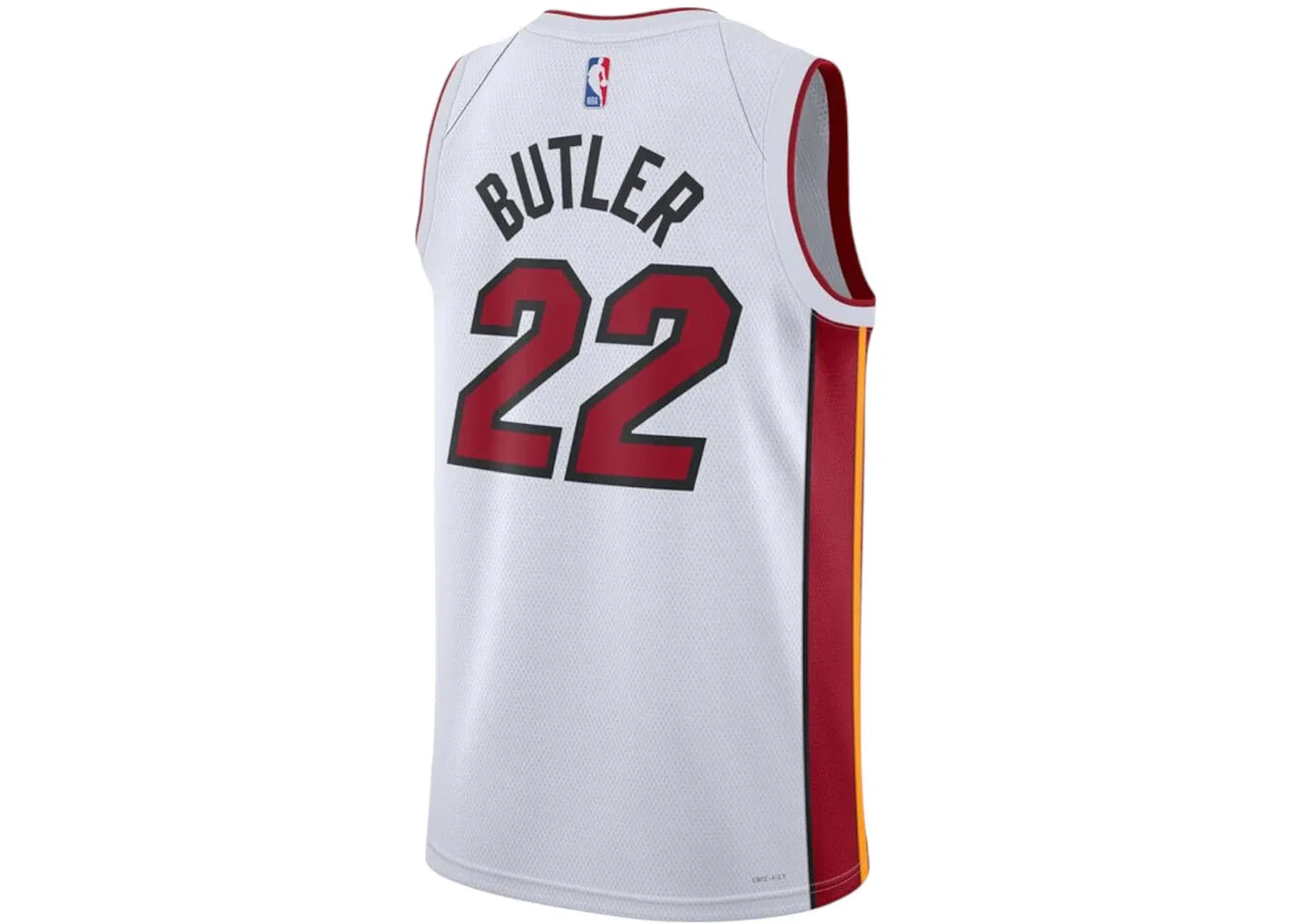 Мужская футболка с принтом Nike NBA Miami Heat Jimmy Butler Association Edition Swingman Jersey, Белый/Темно-Красный — фото 2