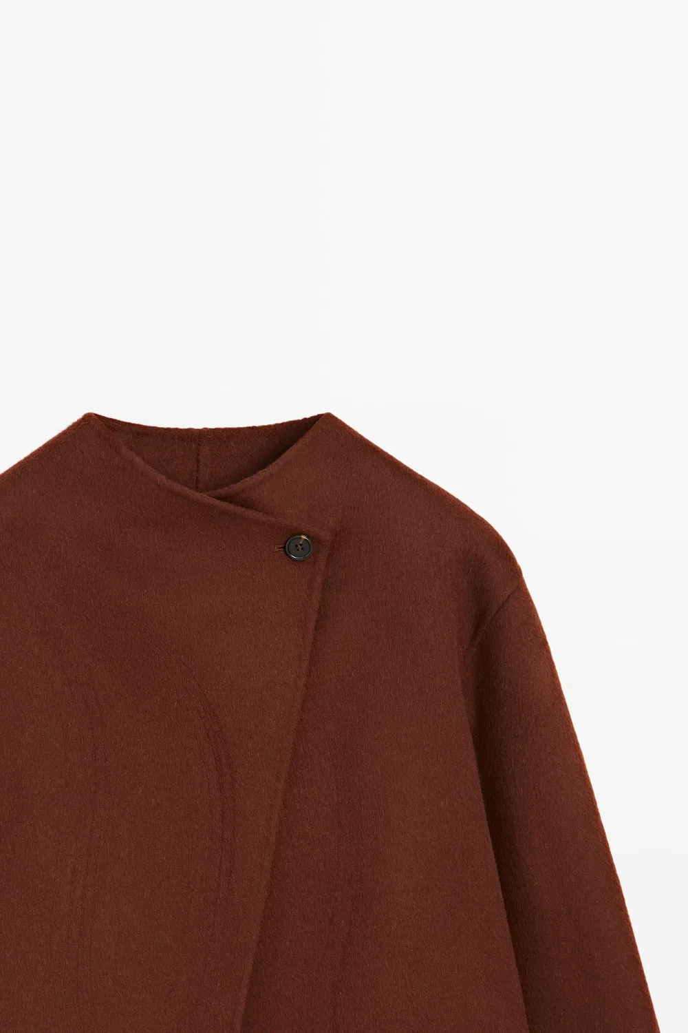 Куртка Massimo Dutti, накидка с пуговицами, коричневый — фото 4