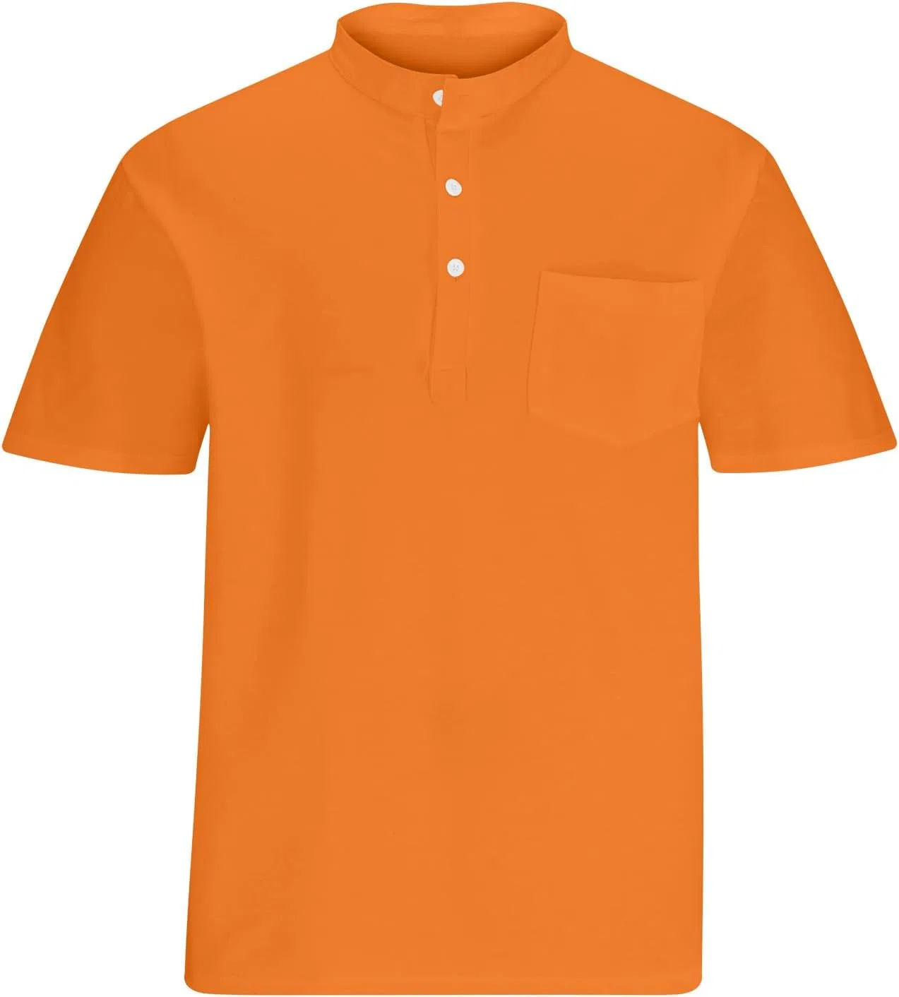 Мужская повседневная футболка с пуговицами Henley, Orange — фото 4
