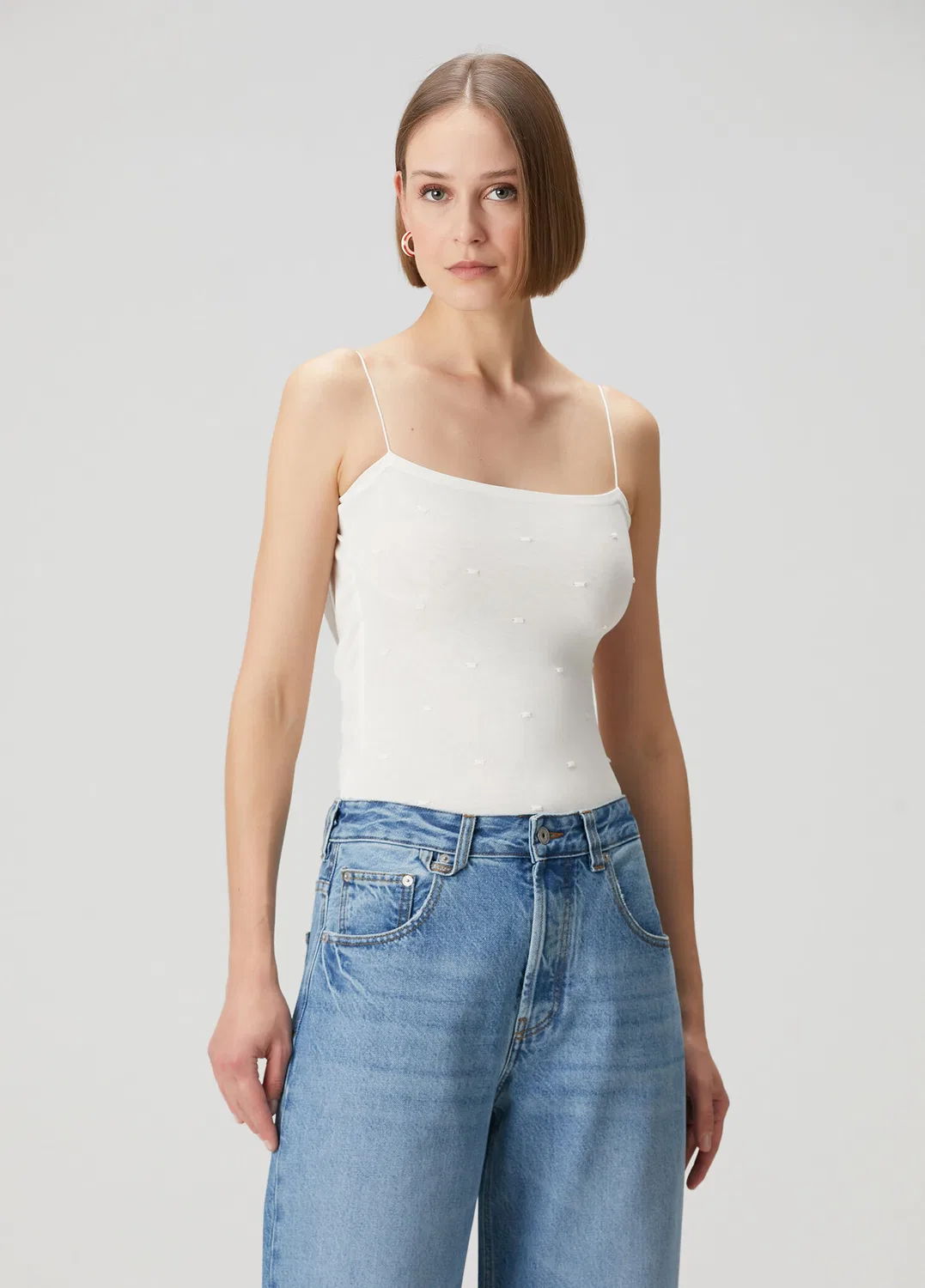 Топ Jacquemus The Plumetis, white