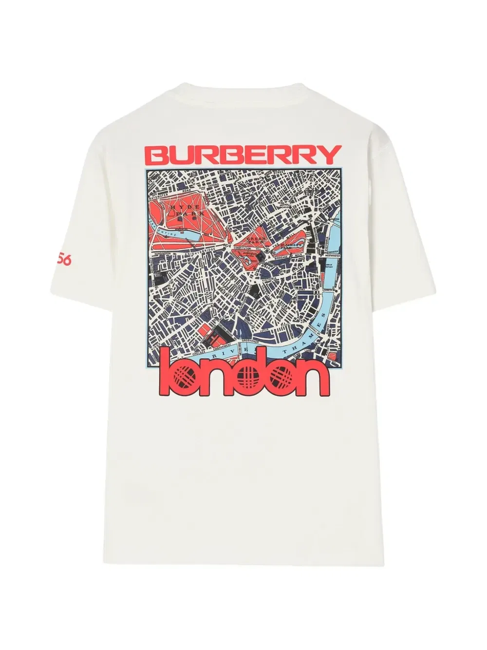 Футболка из хлопка с картой Лондона Burberry, белый — фото 2