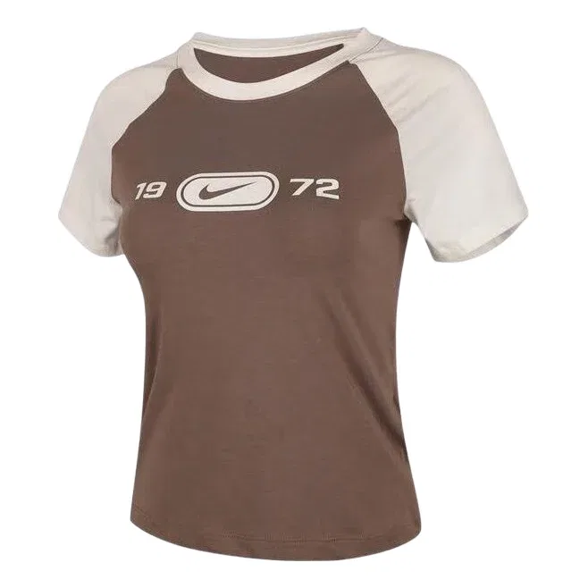 Женская футболка Knit T-Shirt Asia Sizing 'Brown' Nike, коричневый
