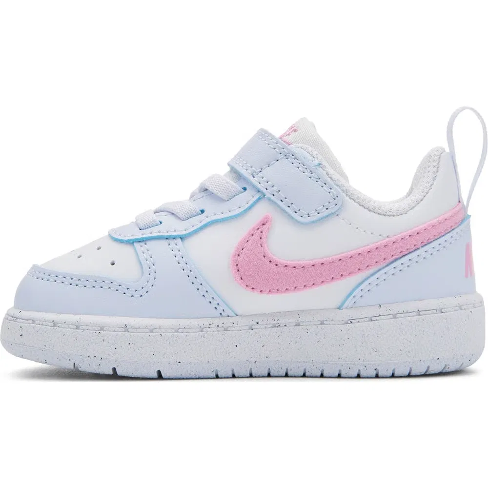Детские кроссовки Kids' court borough low recraft для малышей Nike, White/Blue/Pink — фото 3