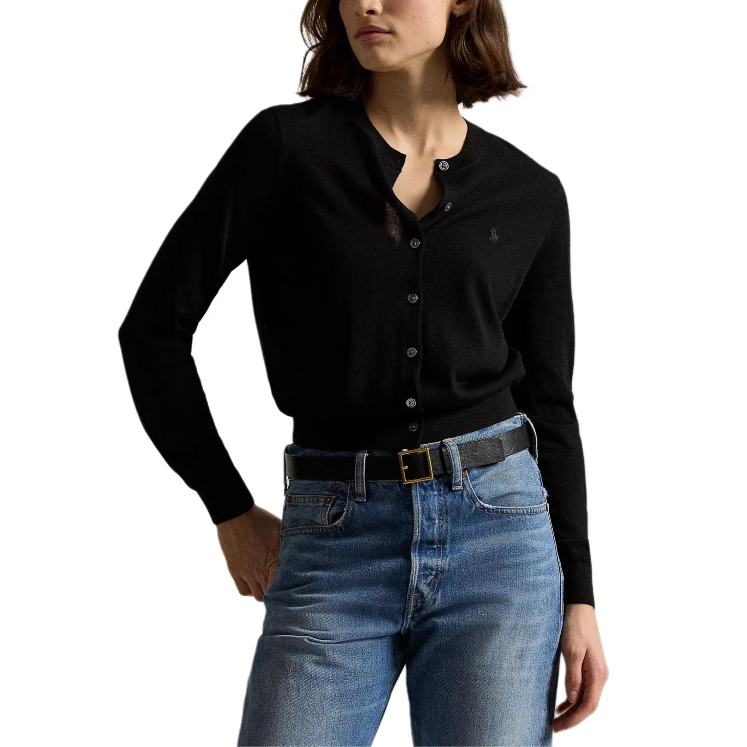 Женский свитер с круглым вырезом Polo Ralph Lauren, Black — фото 4