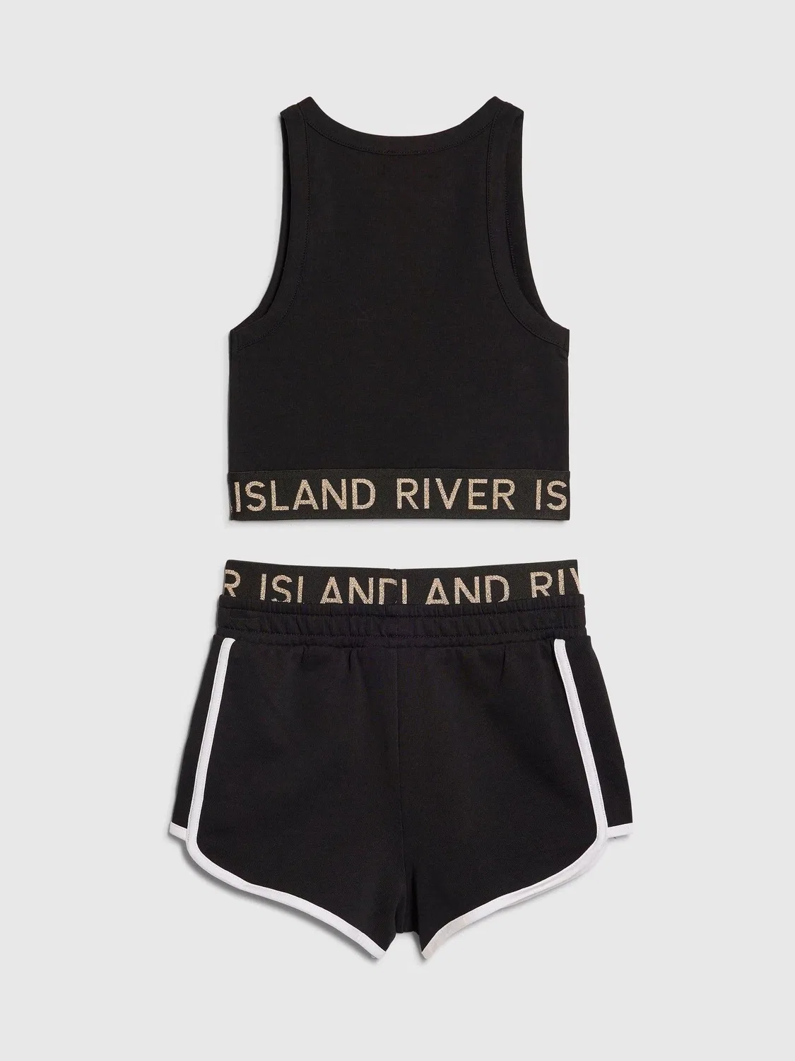 Комплект из топа и шорт, логотип River Island, черный — фото 2