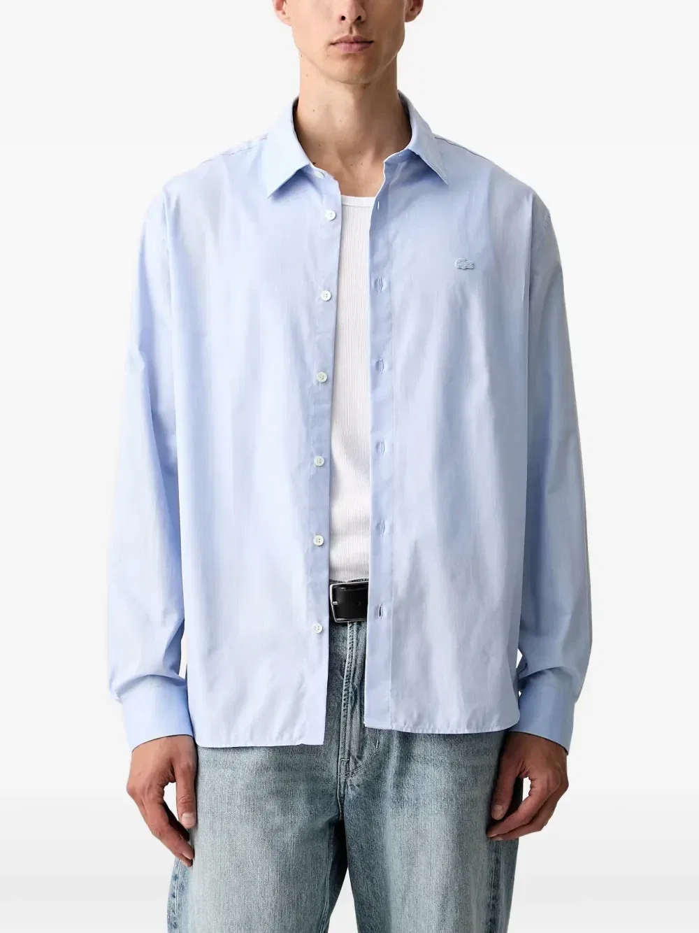 Хлопковая рубашка Lacoste, синий