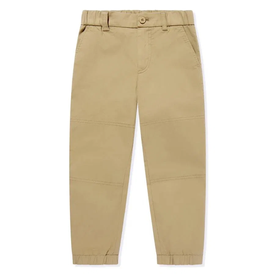Брюки хлопковые из габардина Kids Cotton Gabardine Trousers Moncler, Cognac