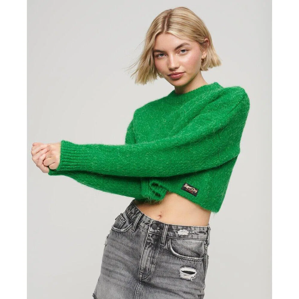 Женский свитер с коротким кроем Superdry Vintage, Green — фото 4