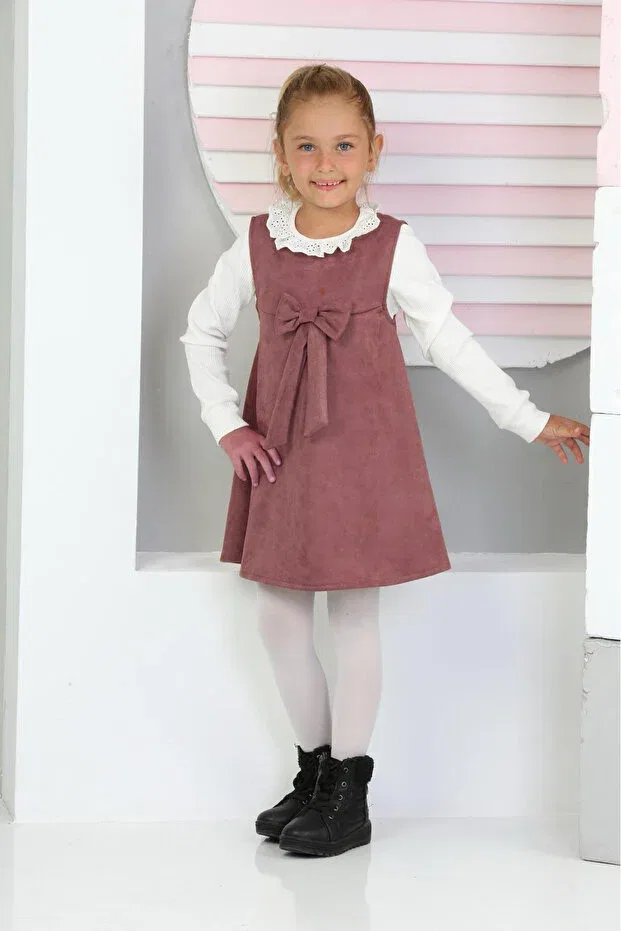 Детское платье для девочек с длинным рукавом Angelos Girls, Dried Rose