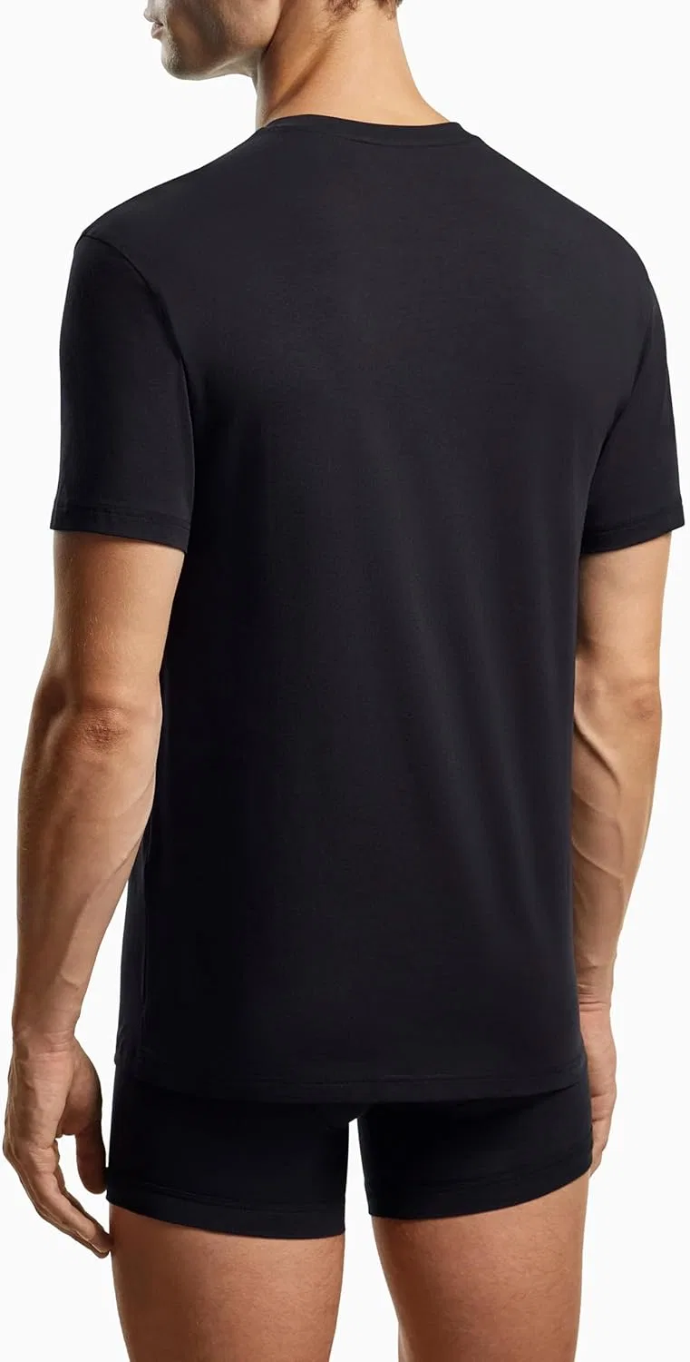 Мужская облегающая футболка с логотипом EA Emporio Armani, Black — фото 4