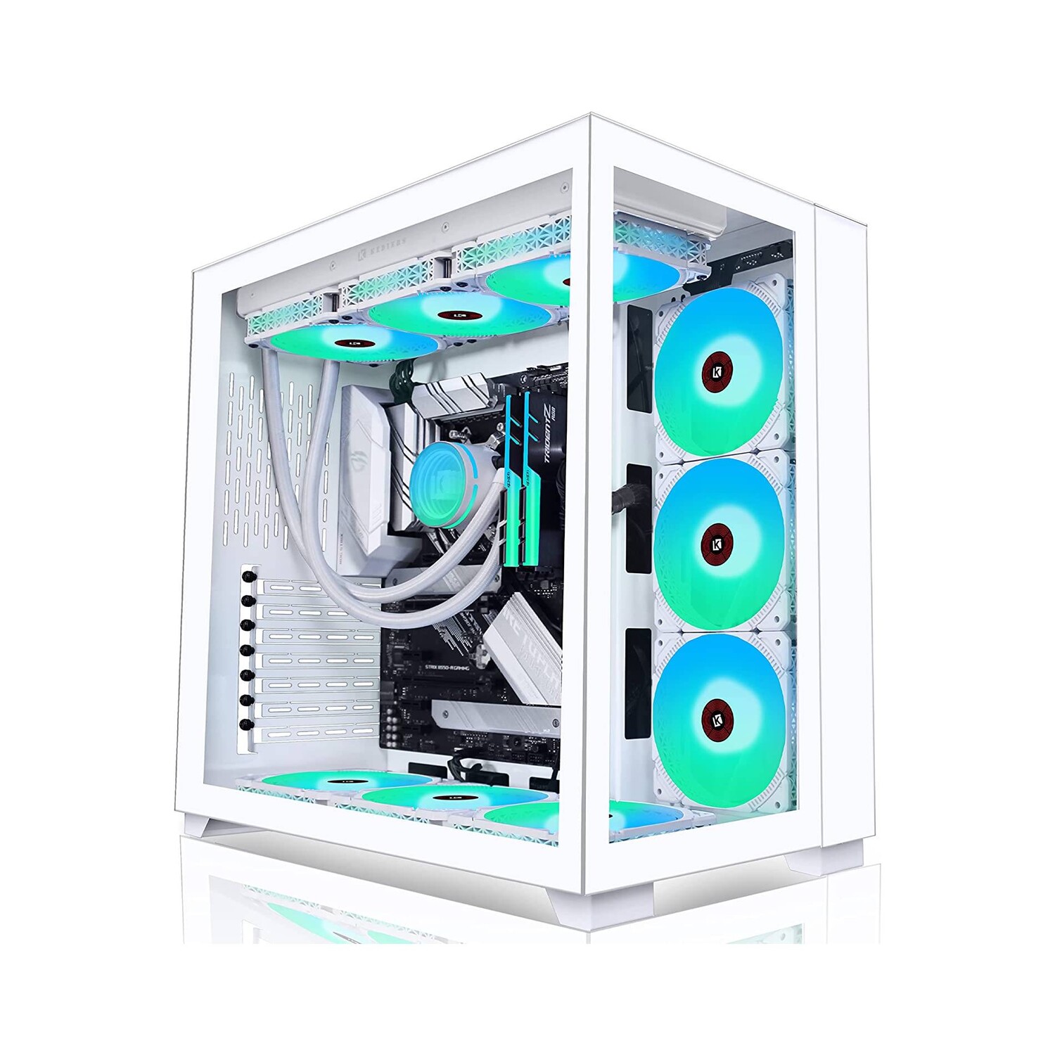 

Корпус KEDIERS C590, ATX/Micro-ATX, Mid Tower, белый