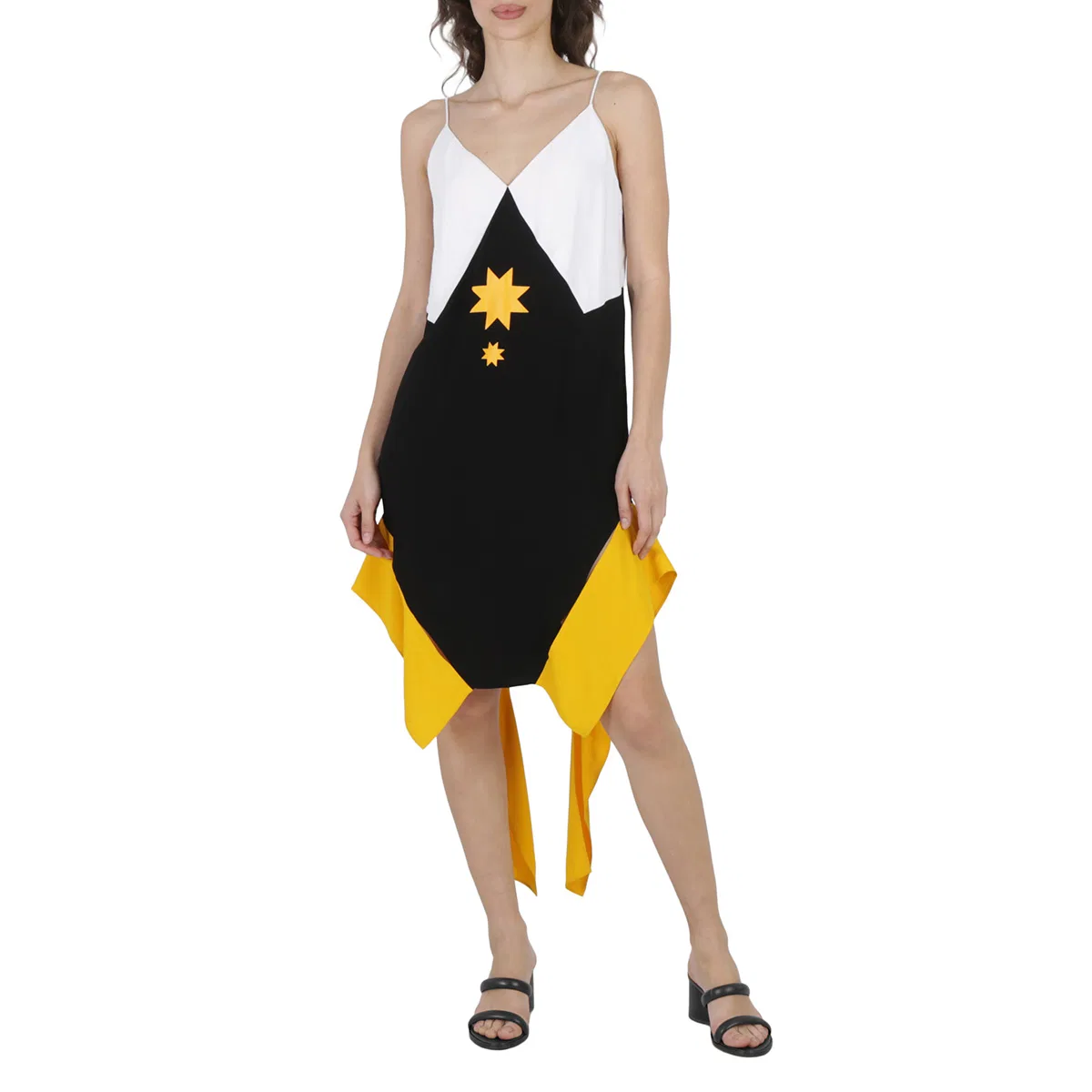 Платье-комбинация Panel-Detail Geometric Slip Dress Burberry, Black