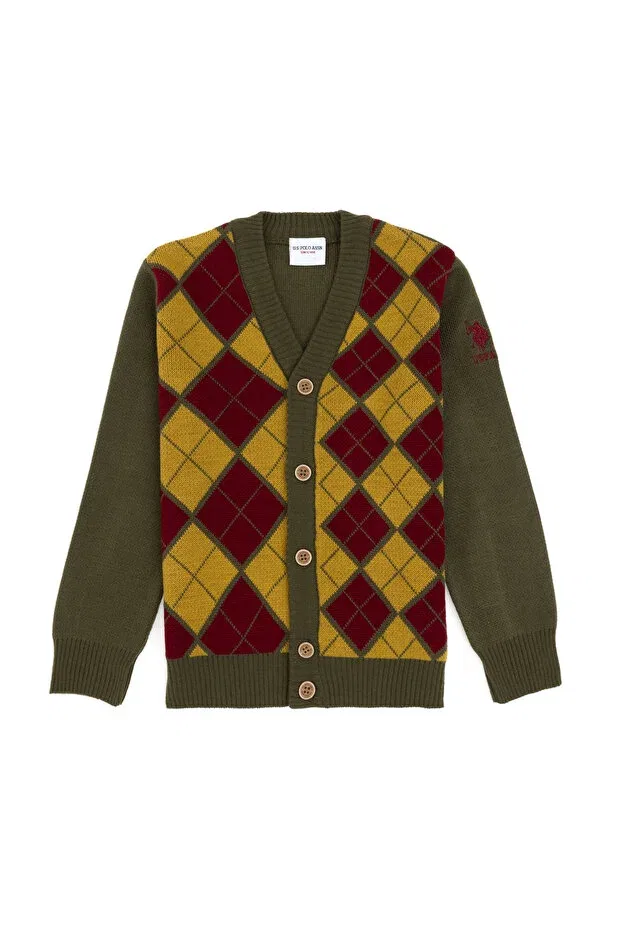 Детский кардиган для мальчиков хлопковый U.S. Polo Assn., Khaki