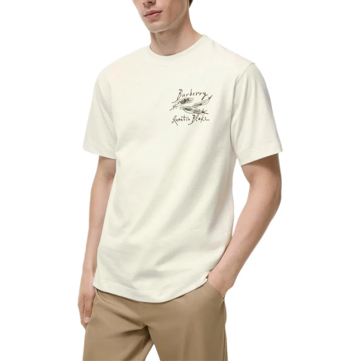 Мужская футболка с круглым вырезом Chalk White Burberry, Chalk White — фото 4