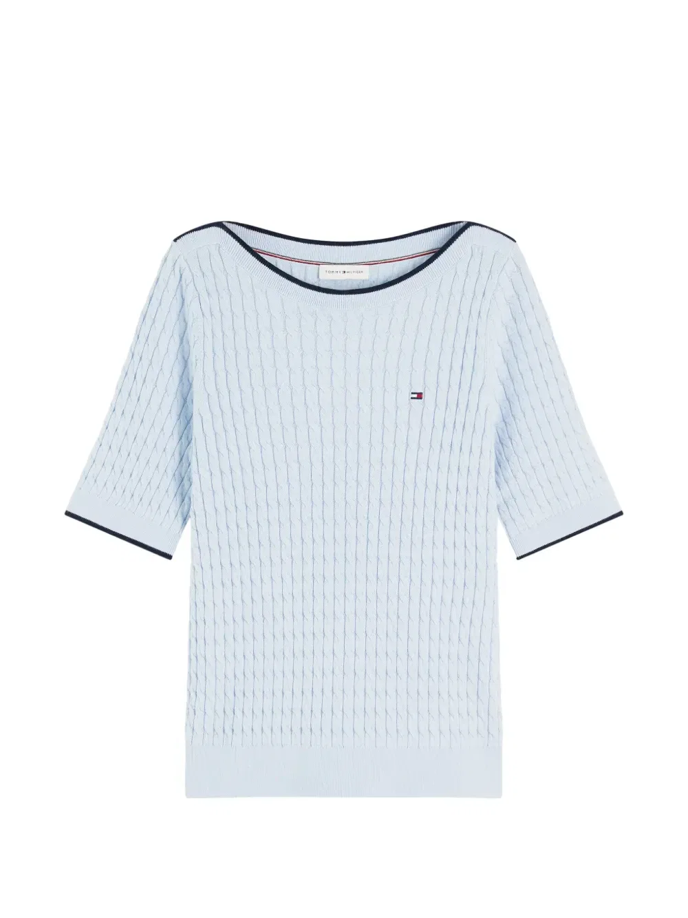 Вязаный свитер с короткими рукавами Tommy Hilfiger, синий