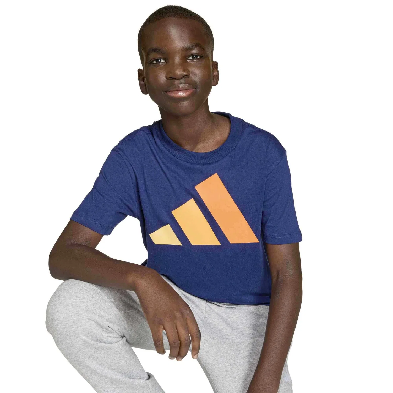 Детская футболка с длинным рукавом Adidas Sport J Bl Tee 160, BLAU — фото 4