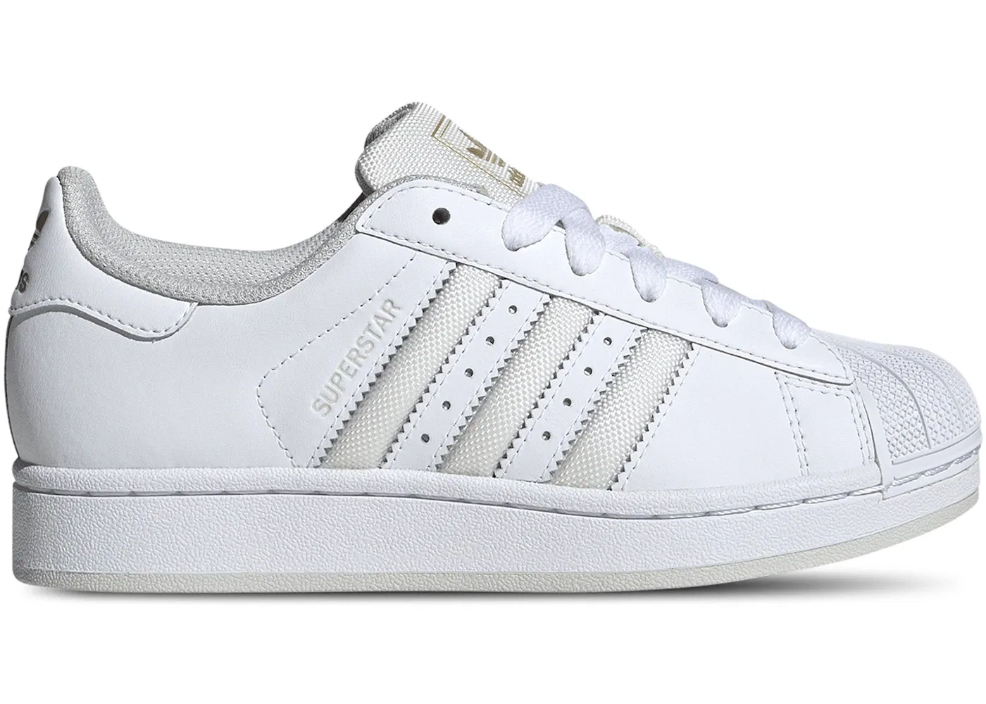 Детские кроссовки Lifestyle Adidas Superstar II, Cloud White/Grey One/Gold Metallic