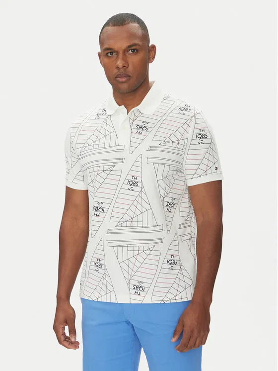 Поло regular fit Sailing Tommy Hilfiger, кремовый