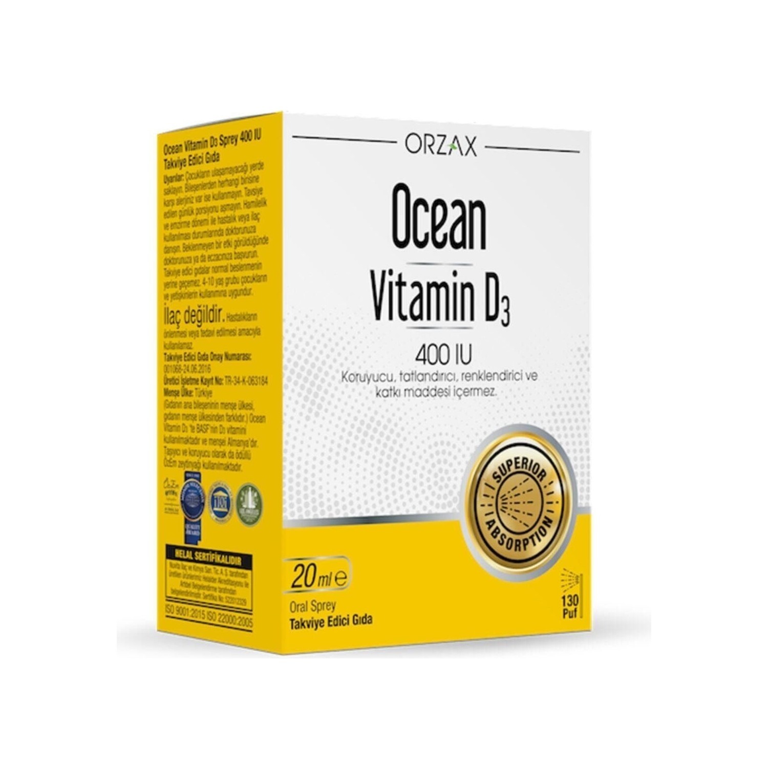 

Спрей витамин D3 Ocean 400 МЕ, 20 мл