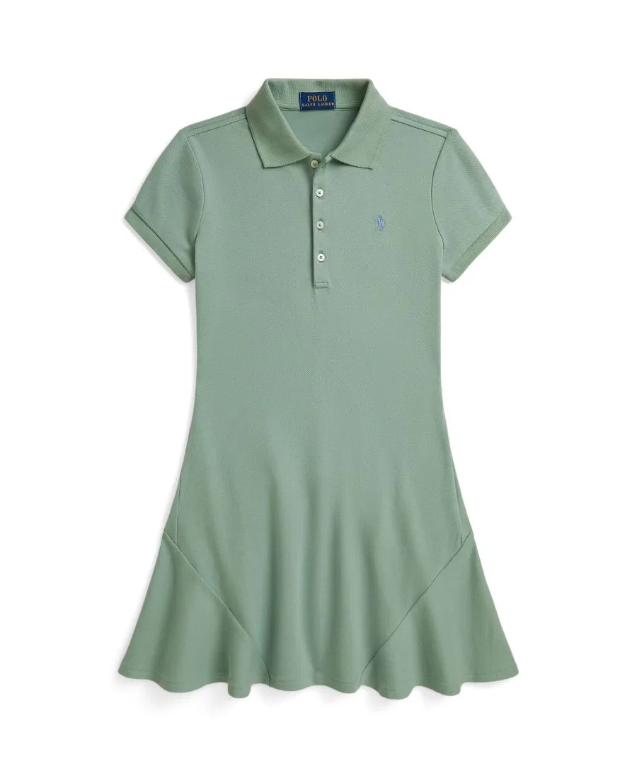 Платье-поло с коротким рукавом из хлопкового трикотажа Polo Ralph Lauren, Faded Mint — фото 4