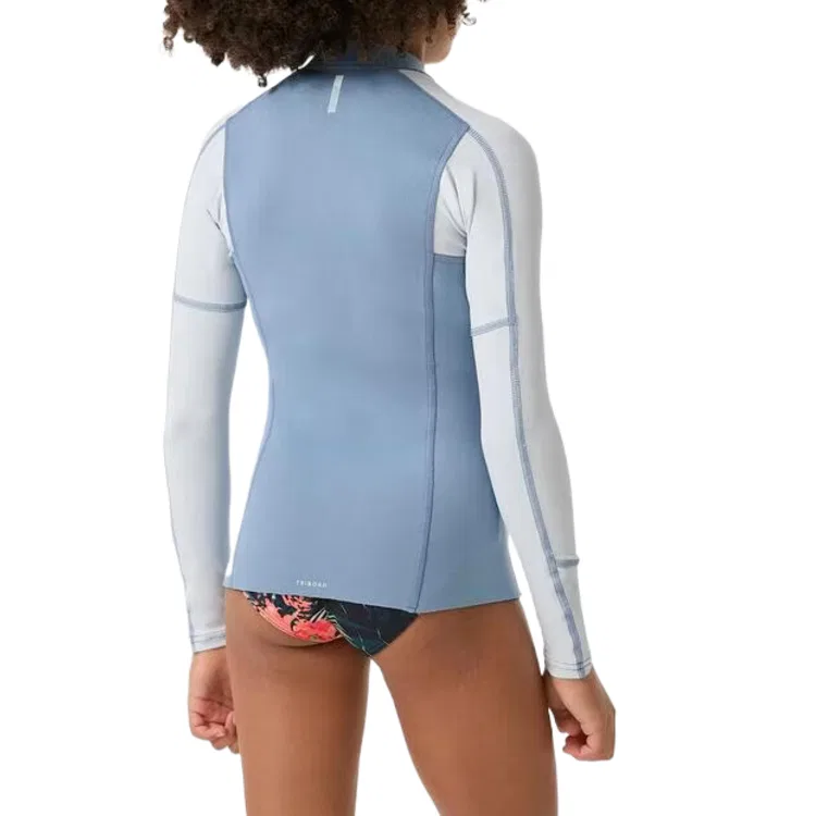 Детская спортивная футболка с принтом Moderate DECATHLON, Light Indigo/Light Jade — фото 3