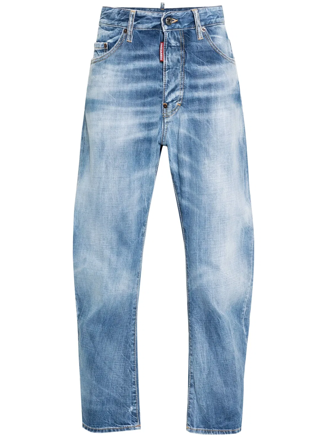 Короткие джинсы со Straight Leg DSQUARED2, синий