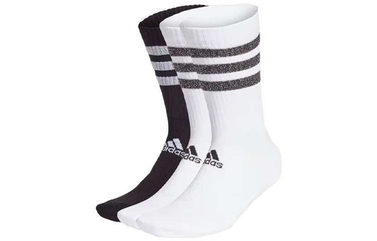 Детские носки с длинным голенищем, комплект из 3 пар, Adidas, White/Black/White