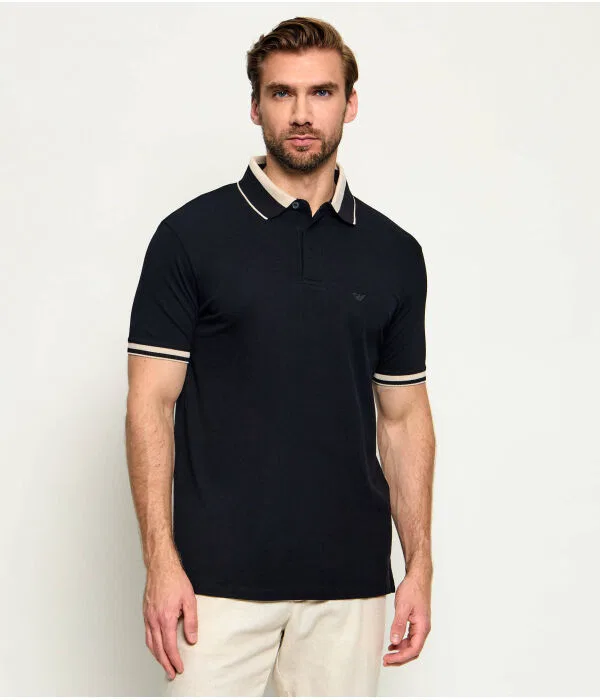 Мужская футболка поло Regular Fit Emporio Armani, черный