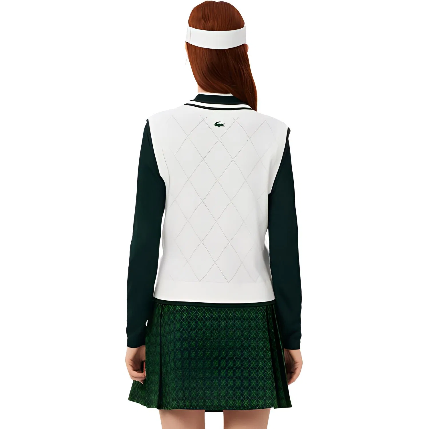 Женский топ-майка с принтом LACOSTE, White Green — фото 4