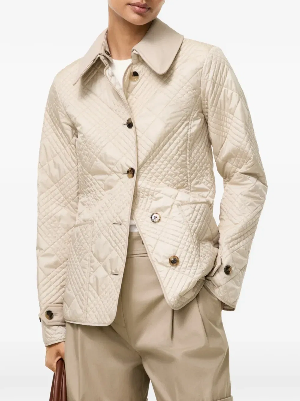 Куртка в клетку Burberry, бежевый — фото 2