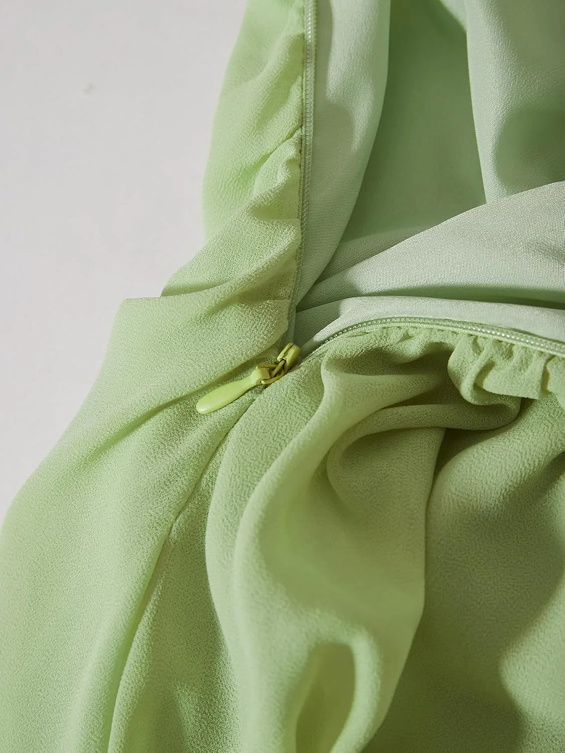 Женское платье с квадратным вырезом и воланами Vintage, Green — фото 4