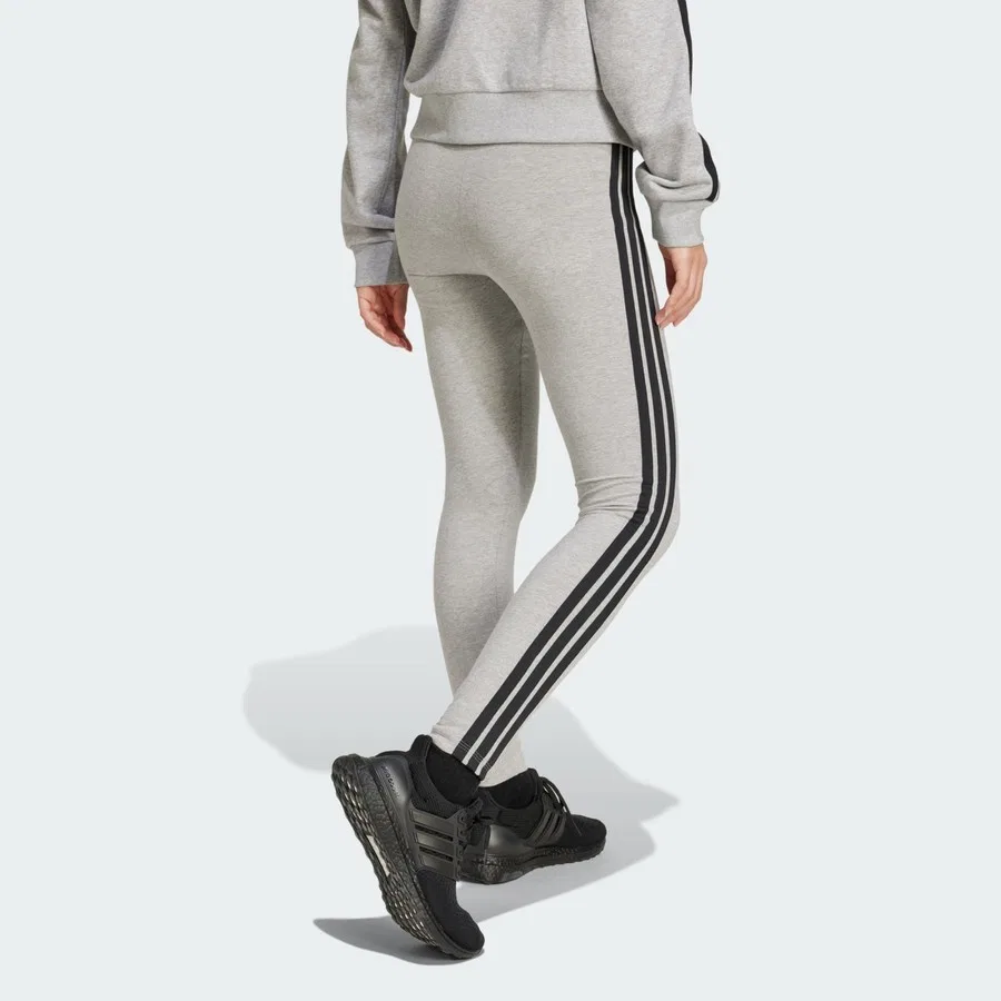 Спортивные леггинсы с 3 полосами Essentials 3-Stripes Cotton Leggings adidas, Черно-белый — фото 2